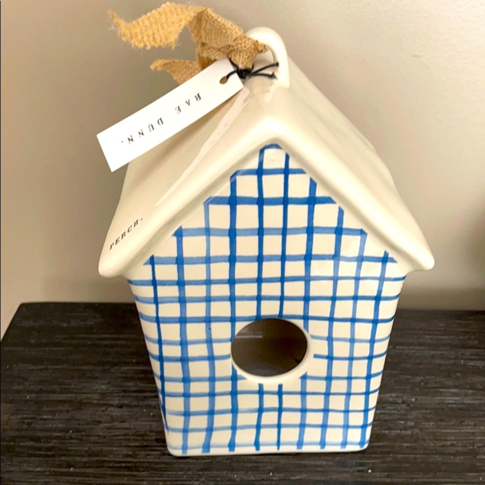 Rae Dunn Plaid Perch Birdhouse